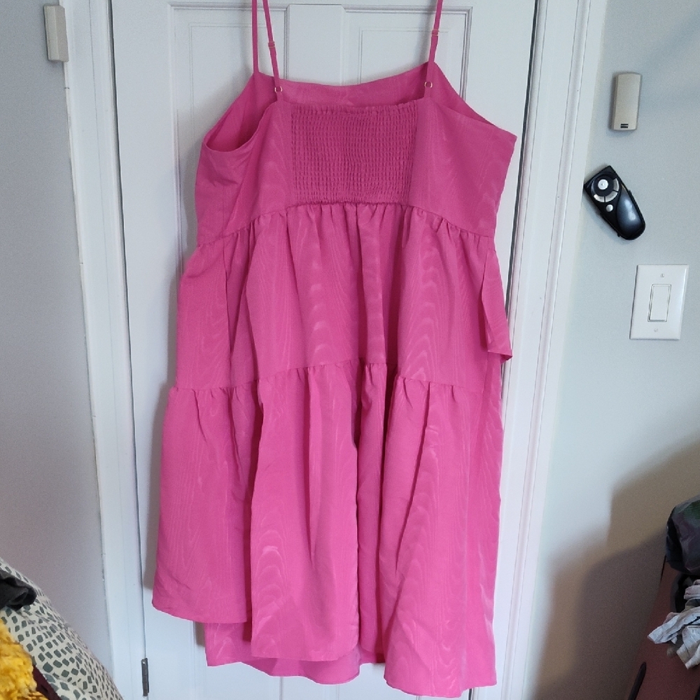 Pink Ruffled Strapless Dress - Picture 3 of 6